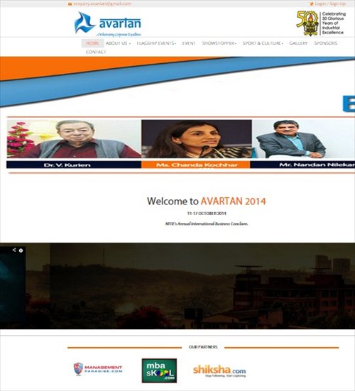 NITIE Avartan 2014 Website