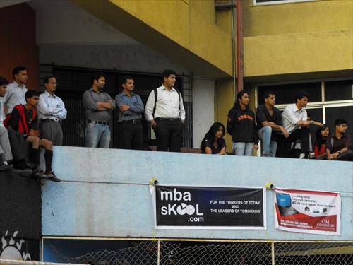 Students watching the final