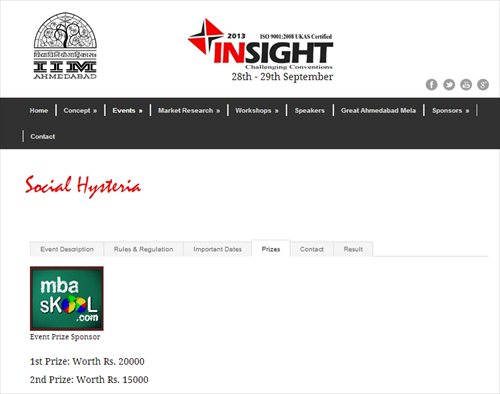 IIMA Insight Social Hysteria Prize Sponsor